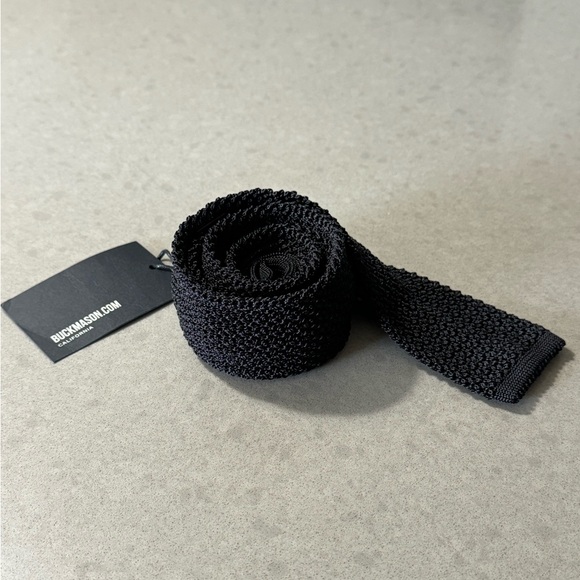 Buck Mason Italian Silk Tie black - NWT - Picture 1 of 6